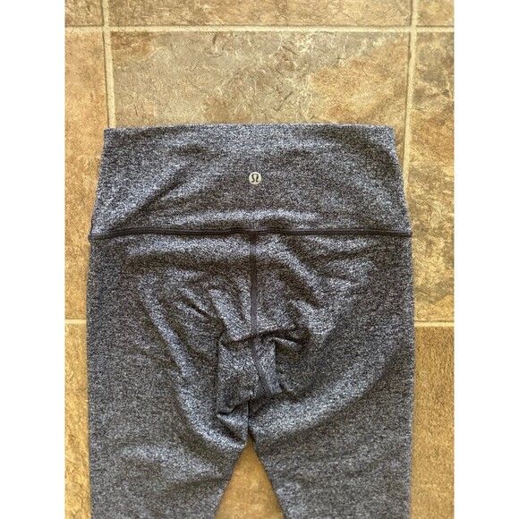 Lululemon Wunder Under Crop Leggings 21" Heathered Black Size 6 - Picture 4 of 11